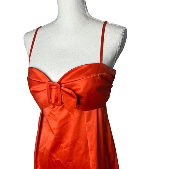 500* Kasper orange baby doll mini dress size M ( read caption) - Picture 6 of 6